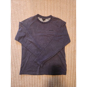 Men's Patagonia Heathered Blue Organic Cotton Long Sleeve Tee M